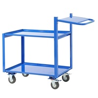 MHE1077 - General Purpose Warehouse Two Tier Trolley With Writing Shelf