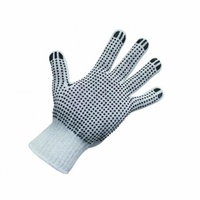 Polycotton Gloves - Black PVC Dots