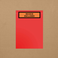 Invoice Enclosed Red Background 175mm x 125mm