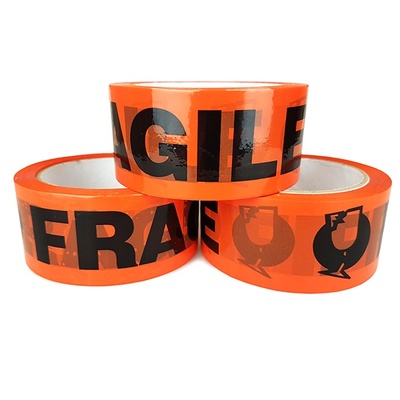 Printed Warning Tape 'Fragile' Fluro Orange