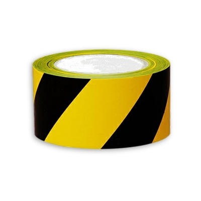 Barrier Tape Black/Yellow 72mm x 100m