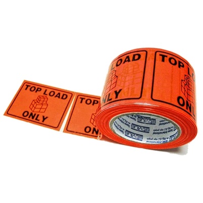 Printed Label Tape 'Top Load Only'   Fluro Orange.