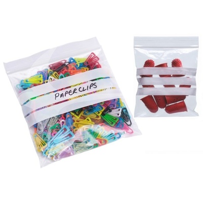 Resealable Bag Write On Panels 50mm x 75mm