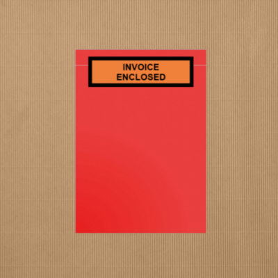 Invoice Enclosed Red Background 175mm x 125mm